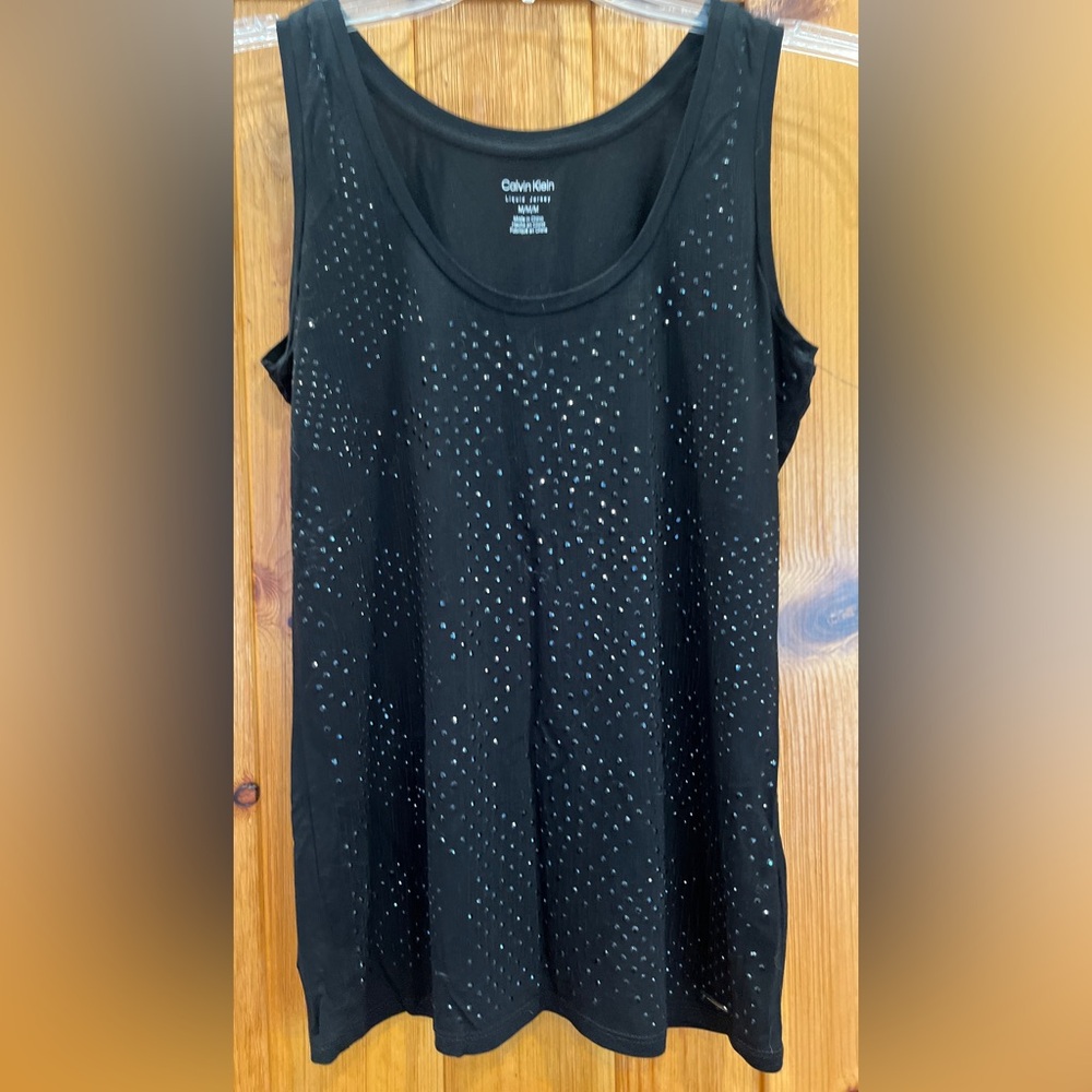 Calvin Klein Black Beaded Tank Top. Size M